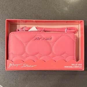 Betsey Johnson Pink Heart Clutch Wallet